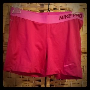 Pink Nike Pro Dri fit shorts